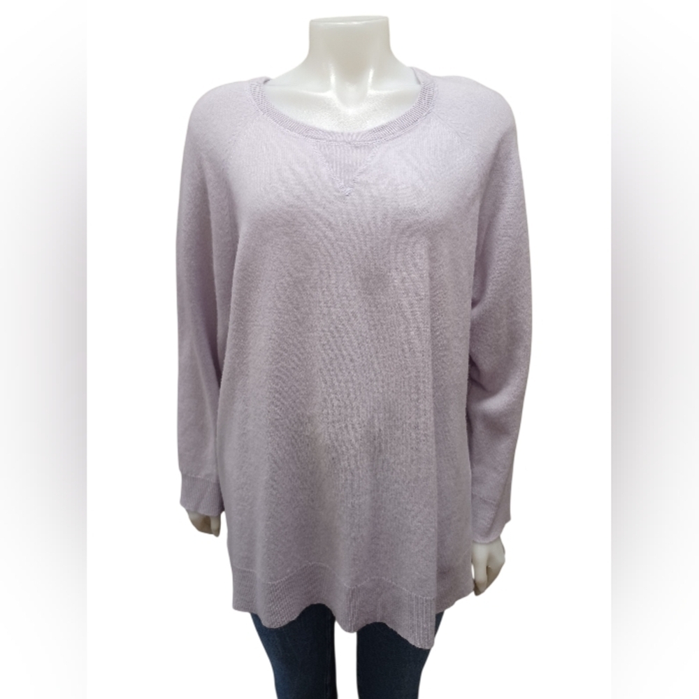 Lord & Taylor EUC 100% Cashmere Sweater Pale Lilac Size 1X